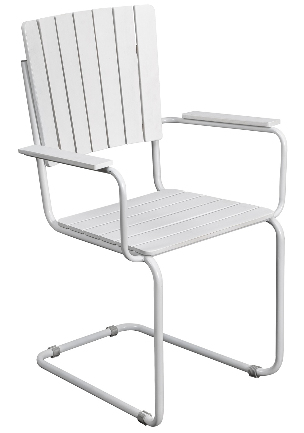 Holm� utematstol med armst�d vit
