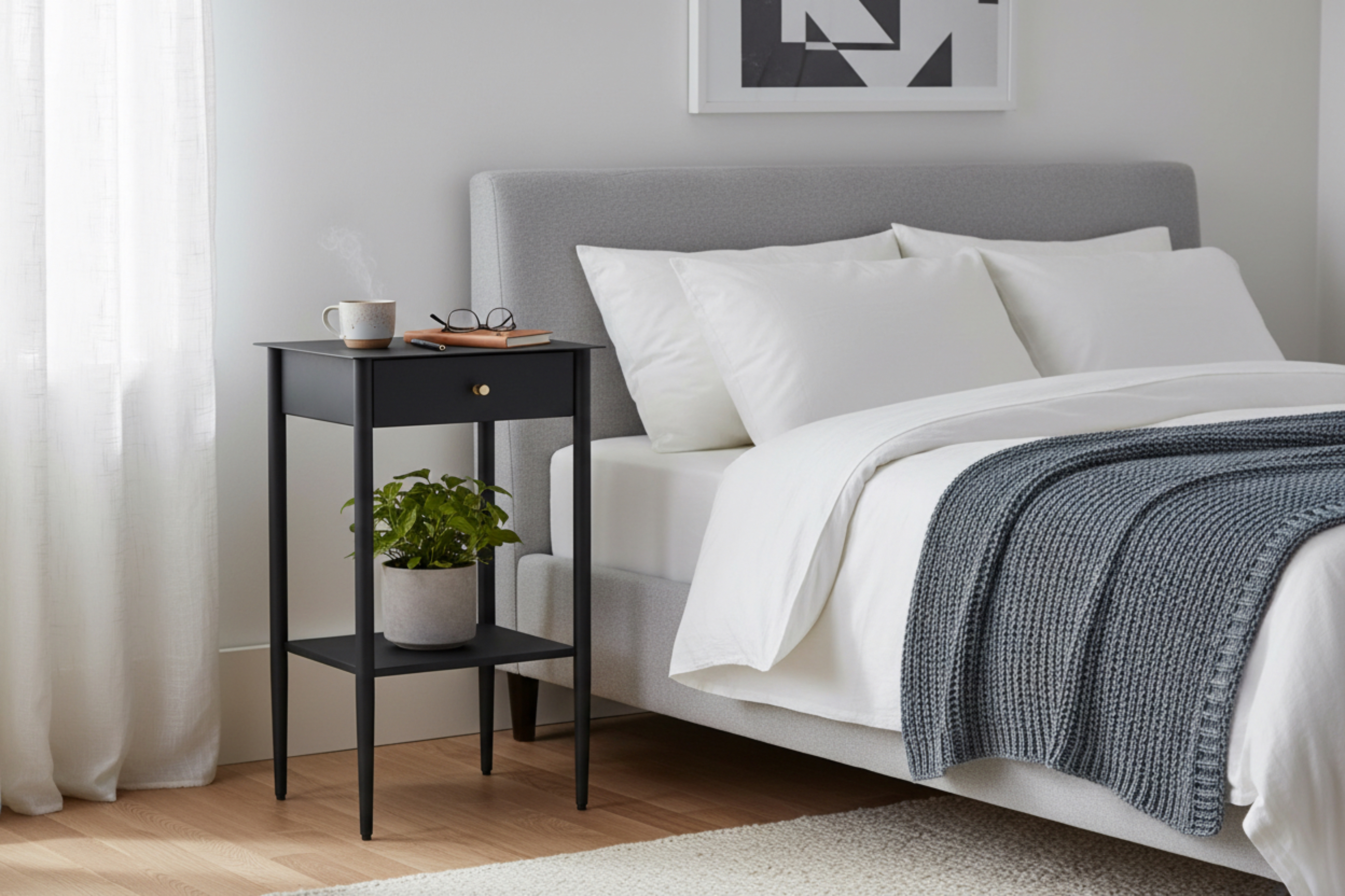 Sängbord Flash 40x35x70 cm - Svart Sängbord Flash 40x35x70 cm - Svart