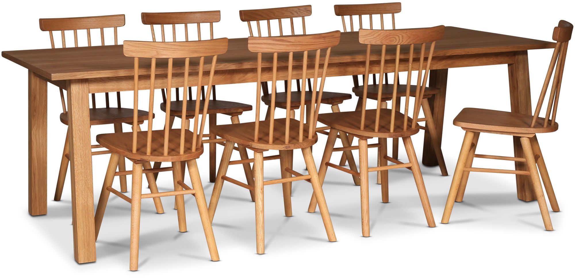 Saltsj� matgrupp 240 cm inkl 8 st Orust pinnstol - Oljad ekfan�r