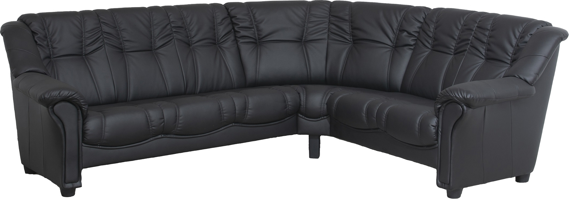 H�rnsoffa 5-sits svart PU - Rom