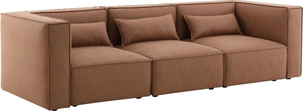 Nees modulsoffa i cognac combo 4 + Textilv�rd f�r m�bler