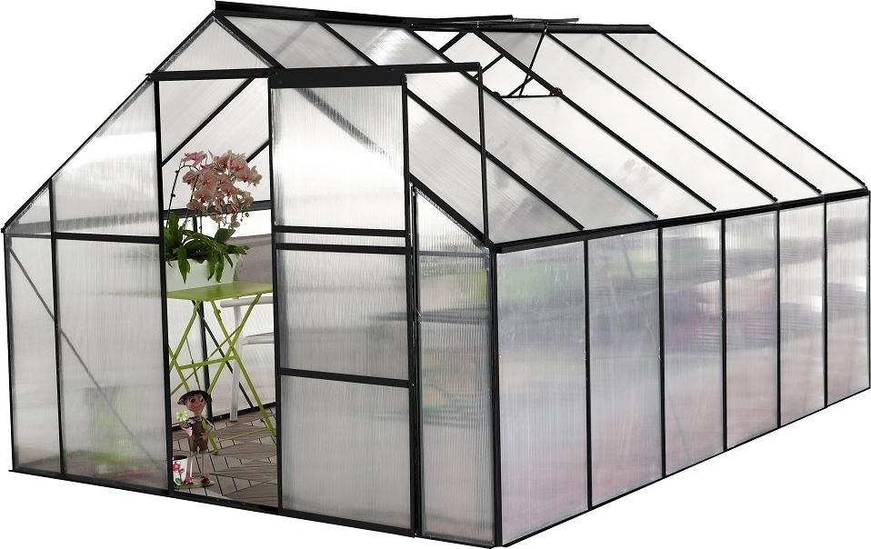 Växthus Walk-in - 9,3 m² - svart Växthus Walk-in - 9,3 m² - svart