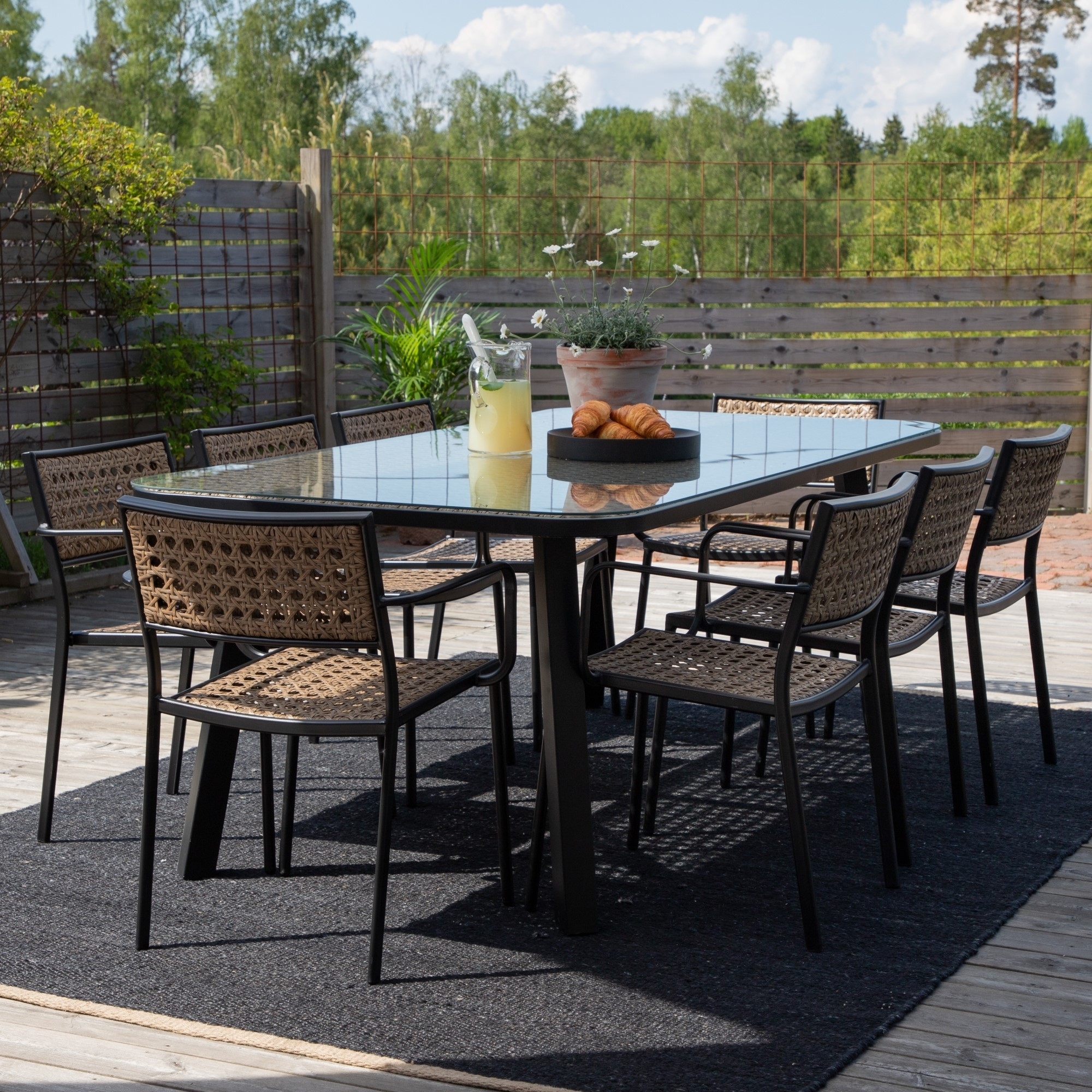 Paola matbord 200 x 100 cm - Svart/Sandbeige