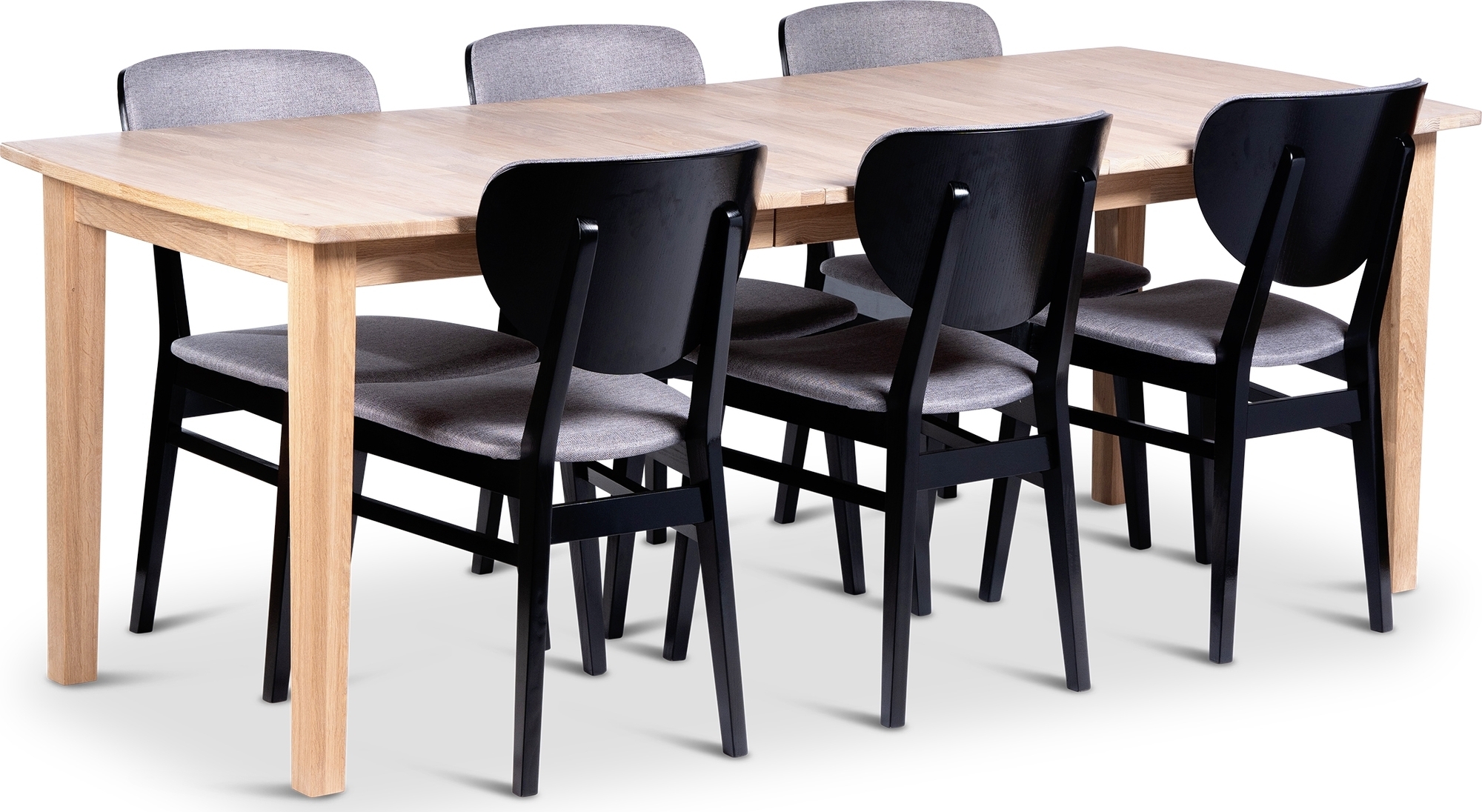 Kivik matgrupp: bord 160-210x90 cm med 6 st Borgholm stolar Kivik matgrupp: bord 160-210x90 cm med 6 st Borgholm stolar