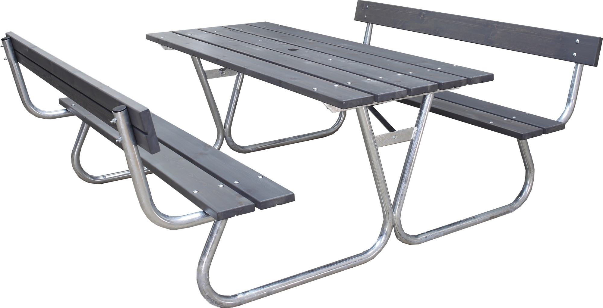 Stabil b�nkset med ryggst�d - Gr�