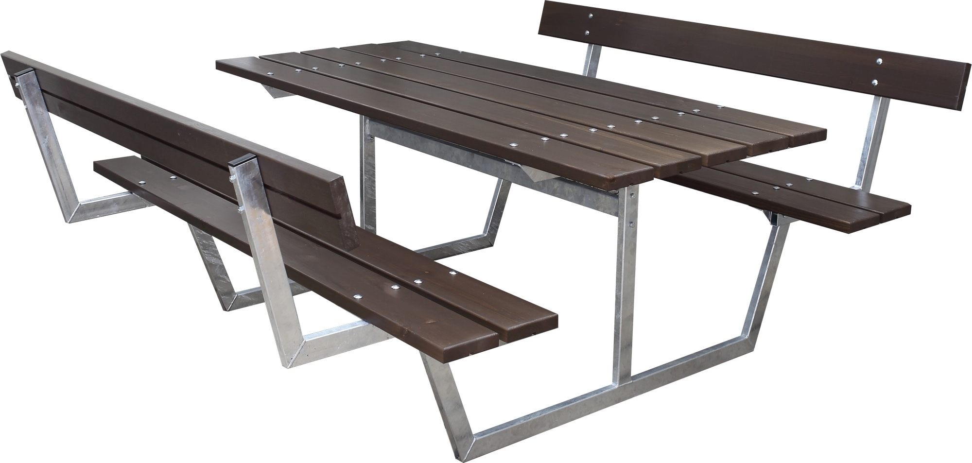 Rustik bänkset med ryggstöd - Brun Rustik bänkset med ryggstöd - Brun