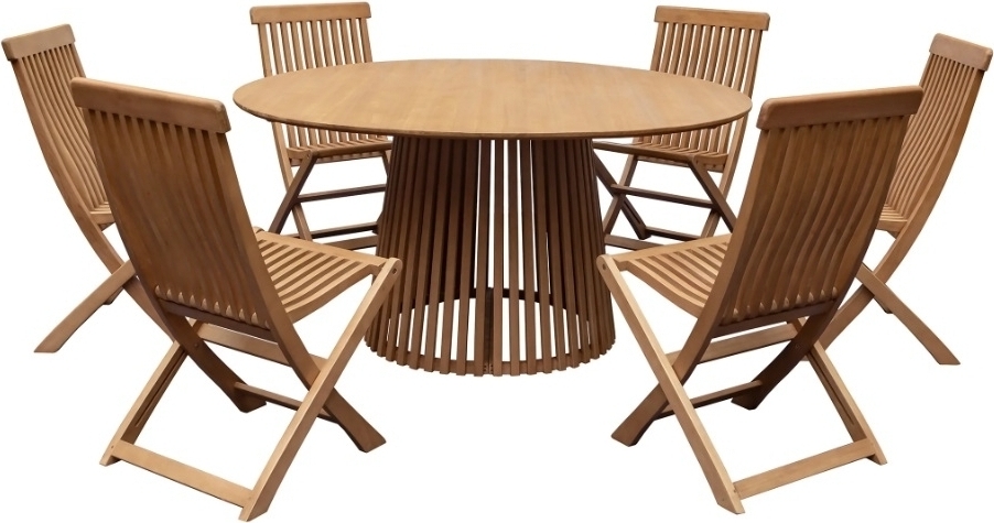 Nord� utegrupp; Runt matbord �150 cm med 6 st stolar i eukalyptus