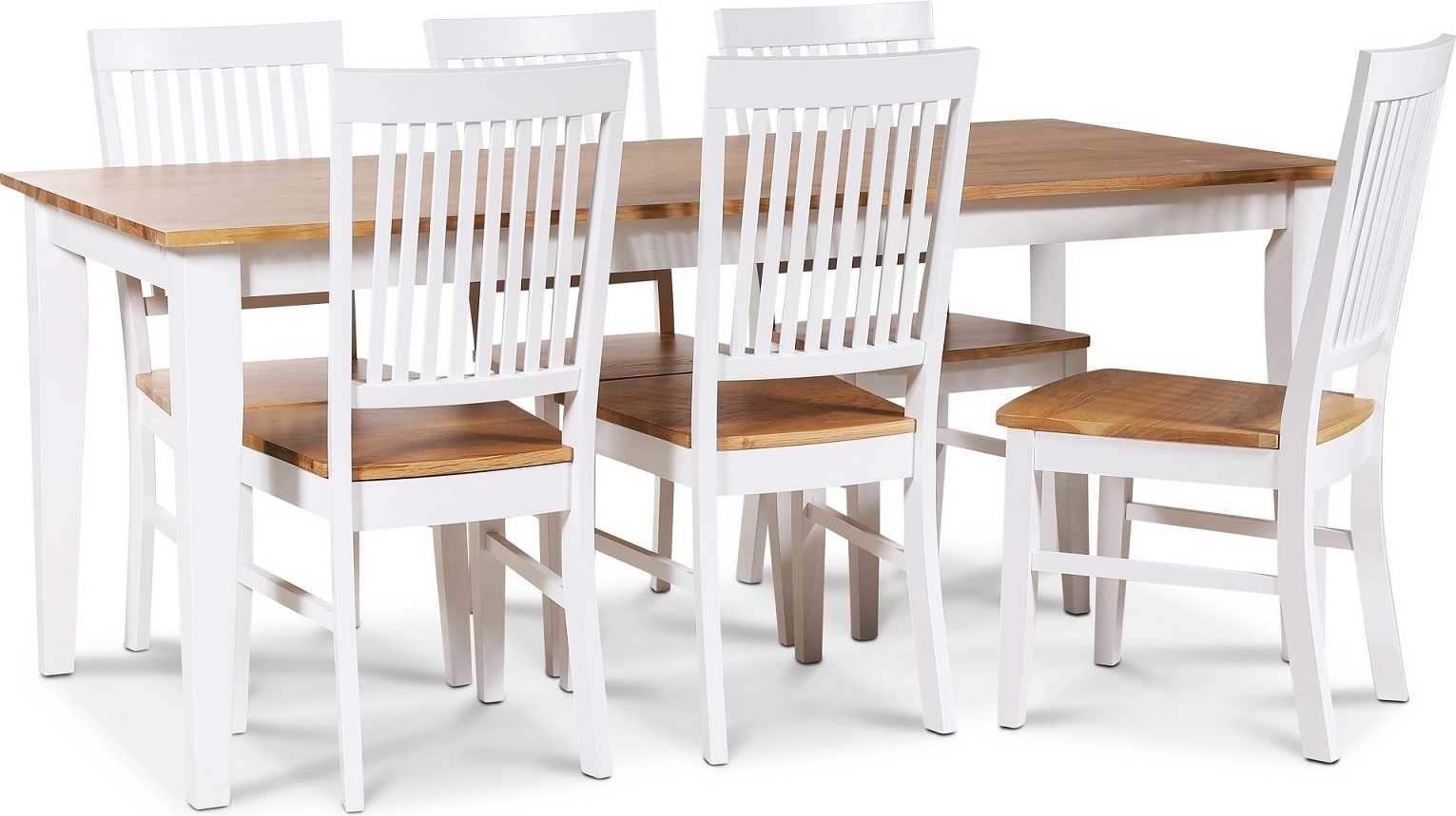 Dalar�s matgrupp 180 cm bord vit/ek + 6 st Dalar�s matstolar