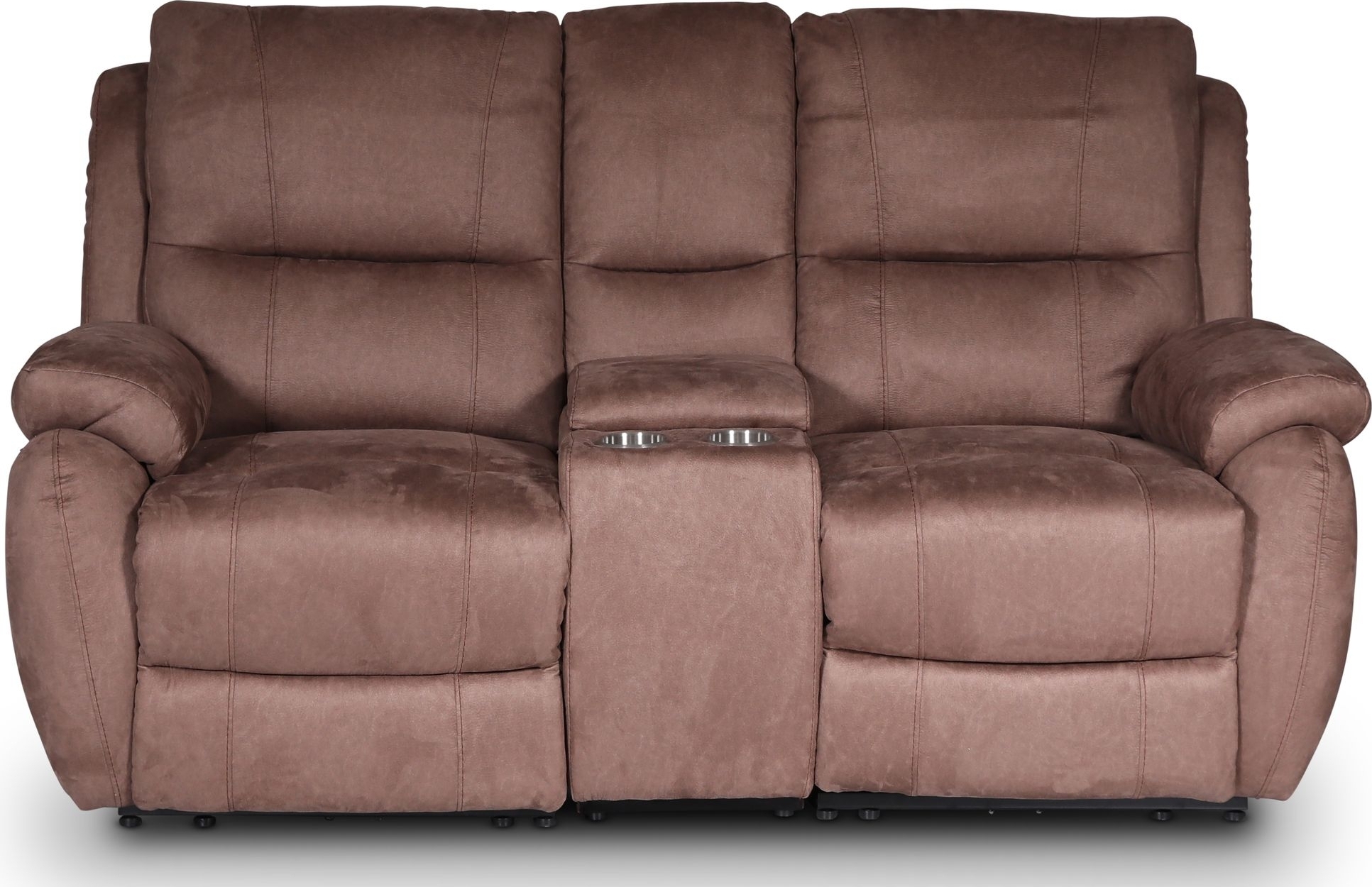 Enjoy Hollywood Biosoffa - 2-sits recliner (el) i brunt microfibertyg