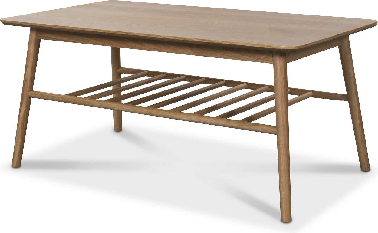 Salt� soffbord i oljad ek med hylla - 110 x 60 cm