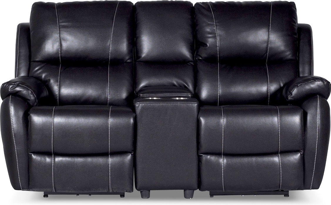 Enjoy Chicago Biosoffa - 2-sits soffa recliner (el) i svart konstl�der