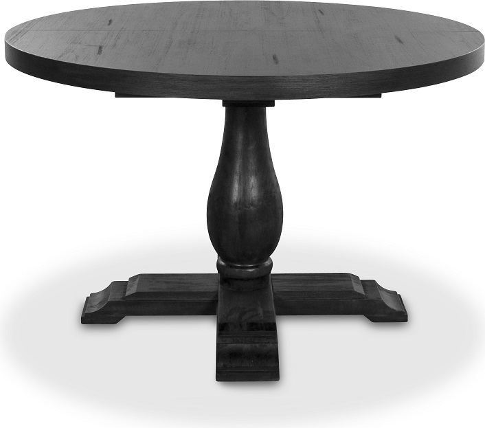 Lamier runt f�rl�ngningsbart matbord i svartbetsad ask