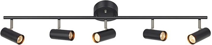 Barcelona svart taklampa med fem riktningsbara spotlight