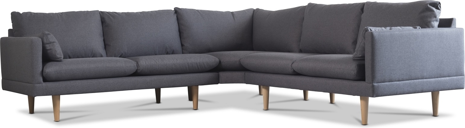 Kleo m�rkgr� h�rnsoffa 5-sits