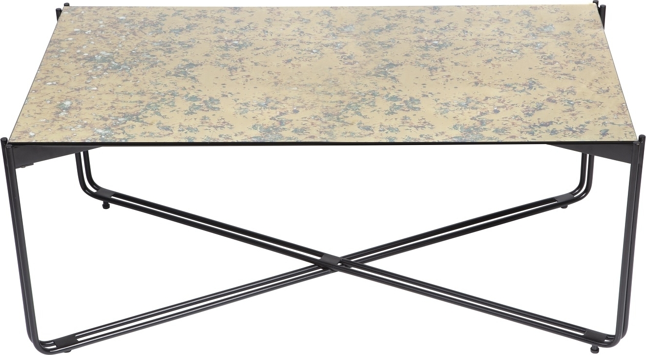 Lori soffbord 110x60 cm - Antikf�rgad spegelglas m�ssing + M�beltassar