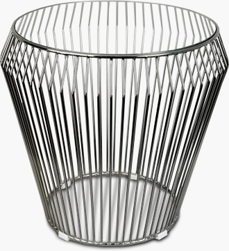 ArtDeco lampbord �55 cm - Krom/Glas