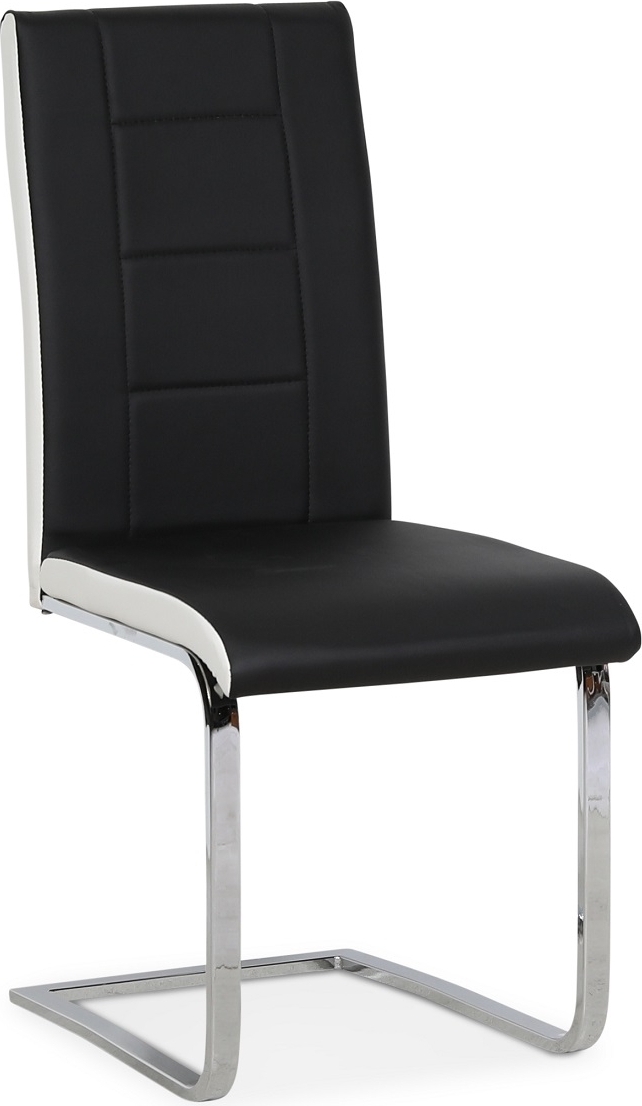 Stol svart pu kromade ben - Denver