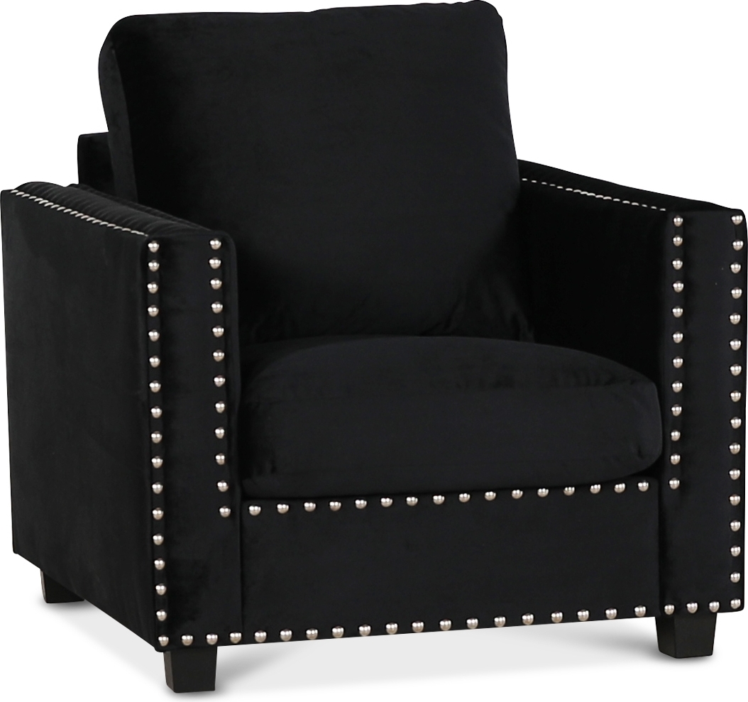 F�t�lj svart sammet med nitar - Art Deco