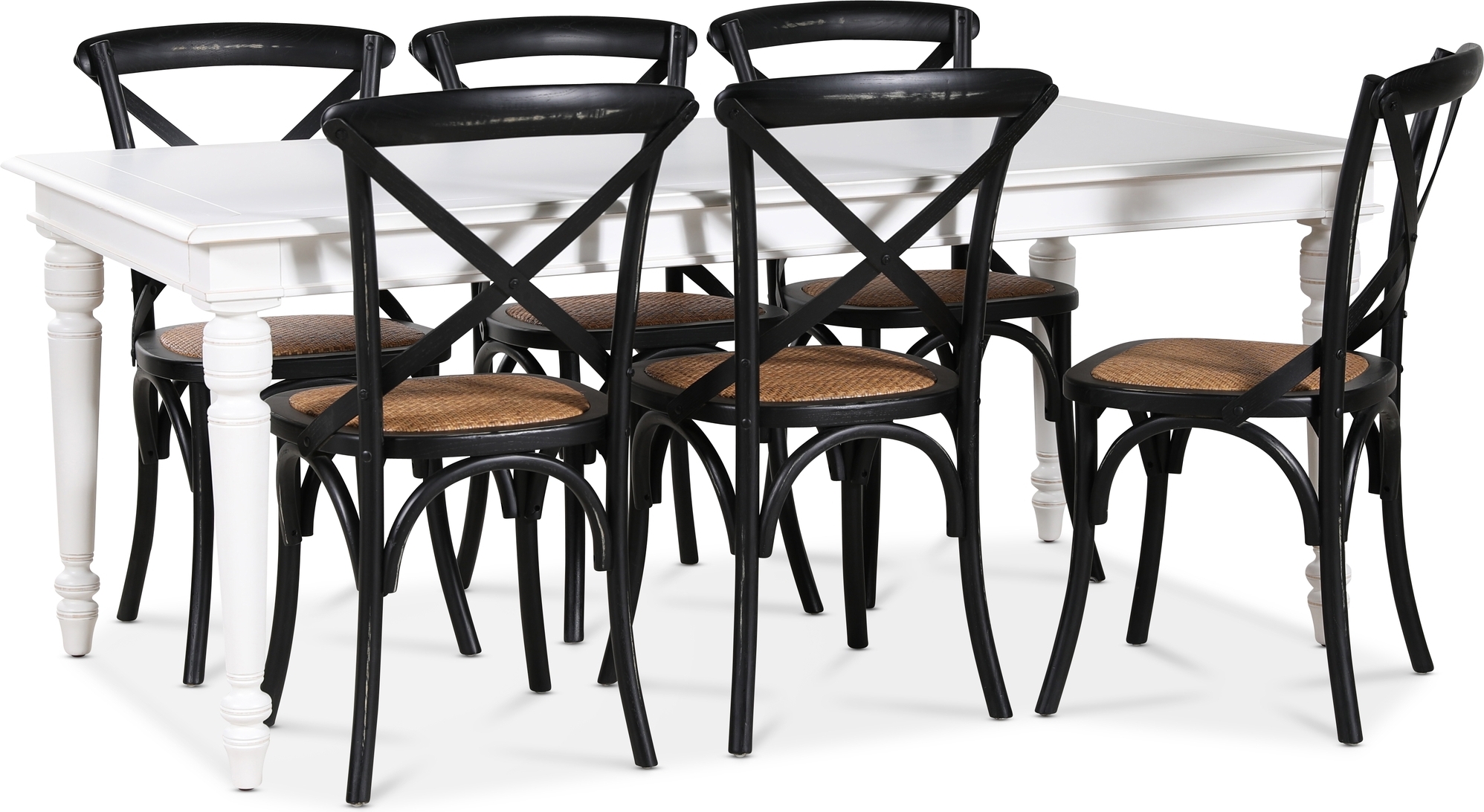 Matgrupp; Bord 180x90 cm med 6 st Gaston matstolar