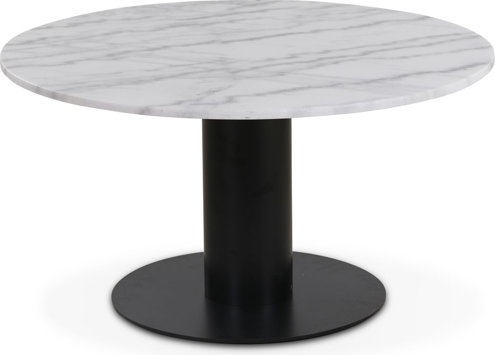 Next 85 runt soffbord - Svart / marmor (Vit)