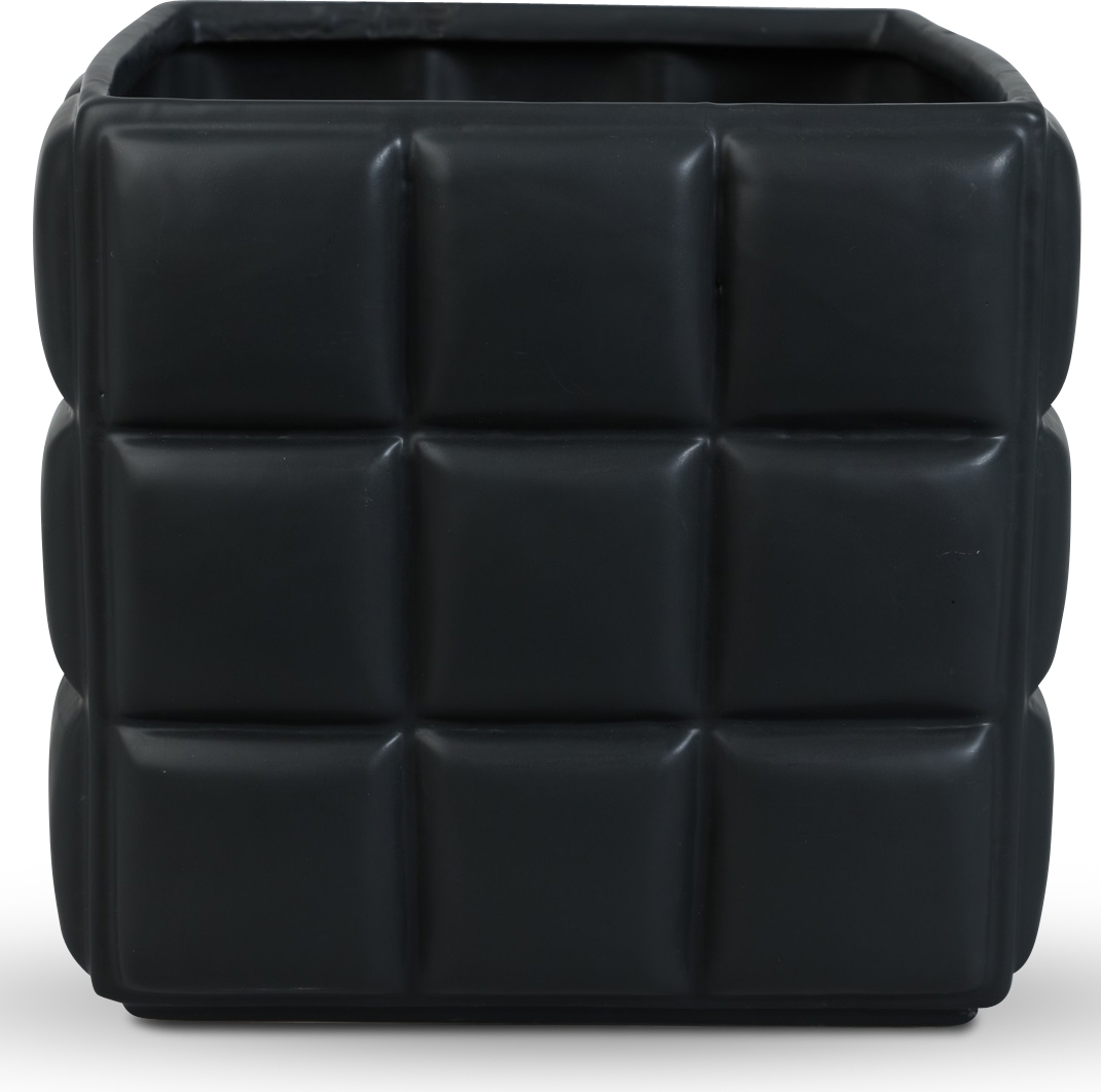 Kruka svart fyrkantig 17 cm h�g