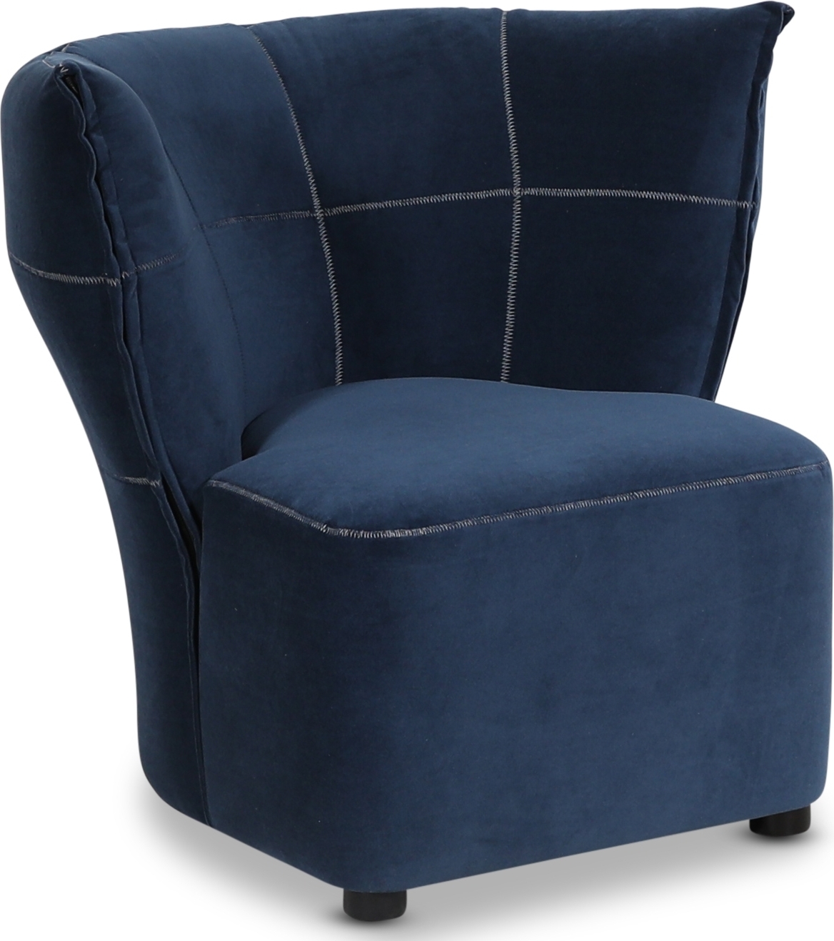 Fåtölj i mörkblått tyg + Rengöring för möbler Fåtölj i mörkblått tyg + Rengöring för möbler