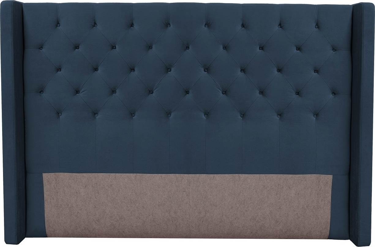 Almedal s�nggavel med knappar (Bl� sammet) - Valfri bredd