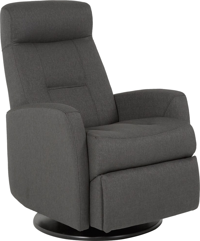 Frans reclinerf�t�lj med gungfunktion och snurr - Gr� tyg