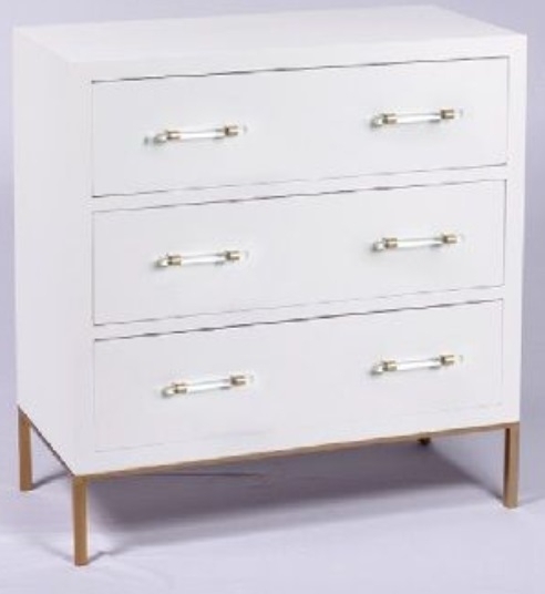 Viol vit byrå med guldben Viol vit byrå med guldben