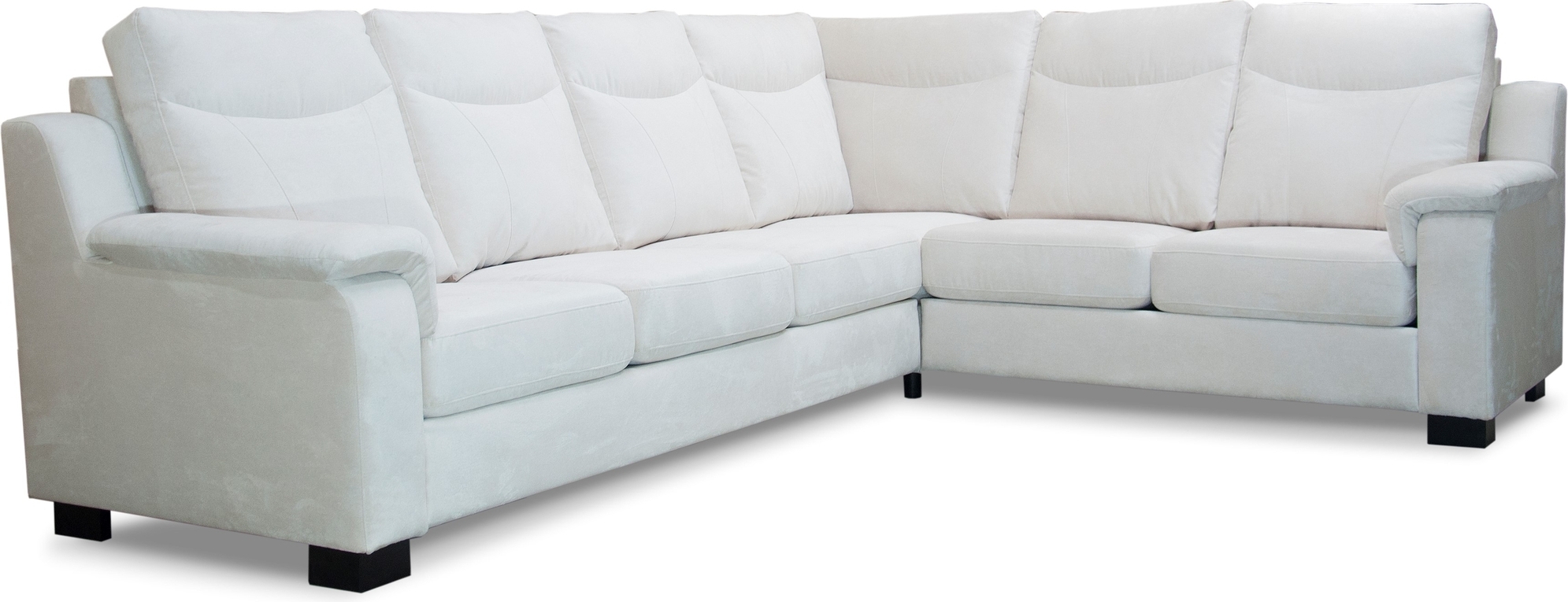 Atlas h�rnsoffa med h�g rygg (5 personer) - Off white chenille