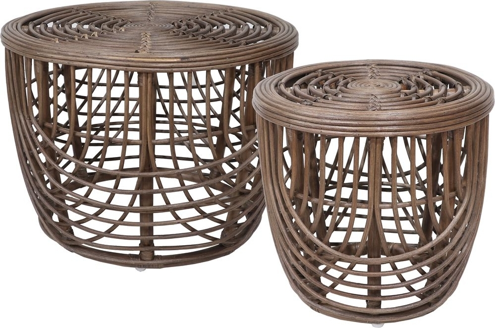 Heden soffbord set �60/40 cm - Rotting/brun + Reng�ring f�r m�bler