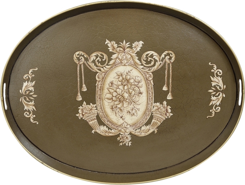 Deco serveringsbricka - Gr�n (handpainted)