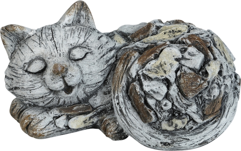 Tr�dg�rdskonst sovande katt - L33 cm