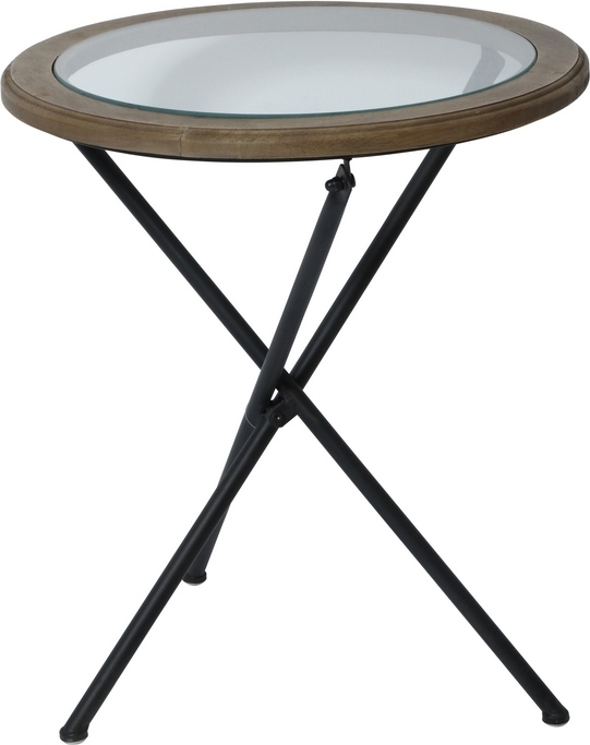 Runt lampbord �45 cm - Svart/Glas + M�beltassar