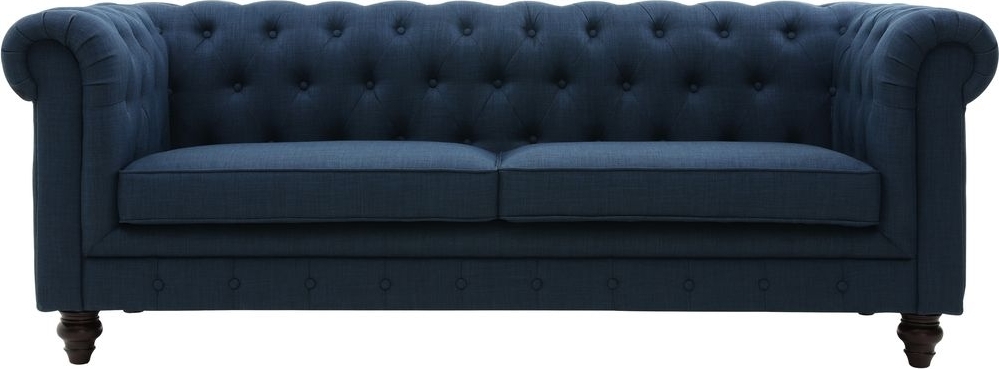 Soffa 3-sits chesterfieldsoffa bl� - Herron + Textilv�rd f�r m�bler