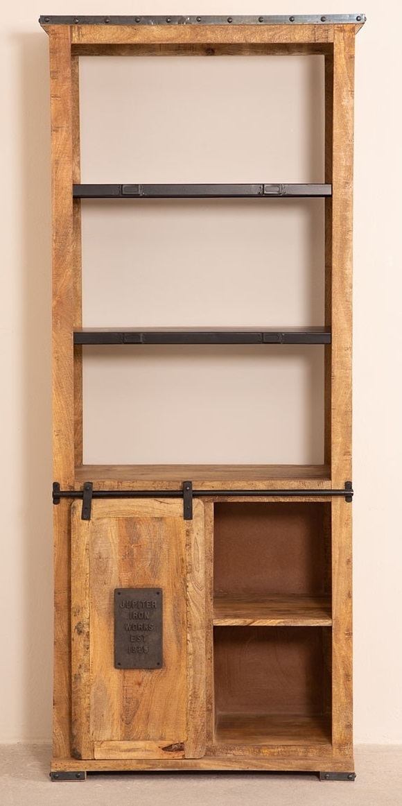 WoodCraft bokhylla med skjutd�rr - Vintage / Mango