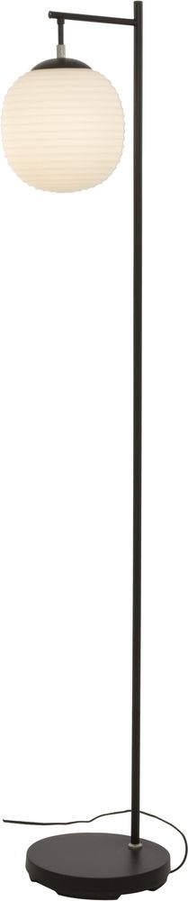 Rille vloerlamp - Zwart/opaalwit