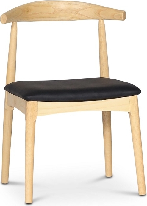 Mella karmstol i tr� med svart sits + M�beltassar