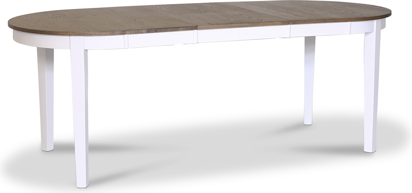 Skagen ovalt matbord 160/210 x 90 cm - Vit / Brunoljad ek