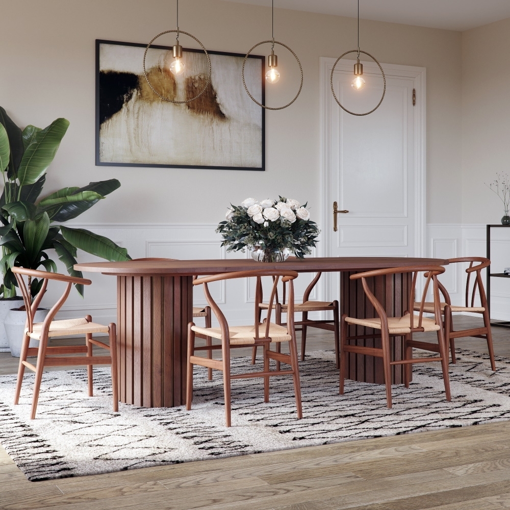 PiPi matgrupp ovalt matbord 240 cm valn�t + 6 st Brandon matstolar - Valn�t