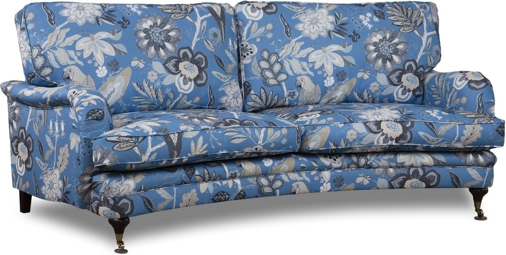 Spirit 3-sits sv�ngd howard soffa i blommigt tyg - Eden Parrot Blue