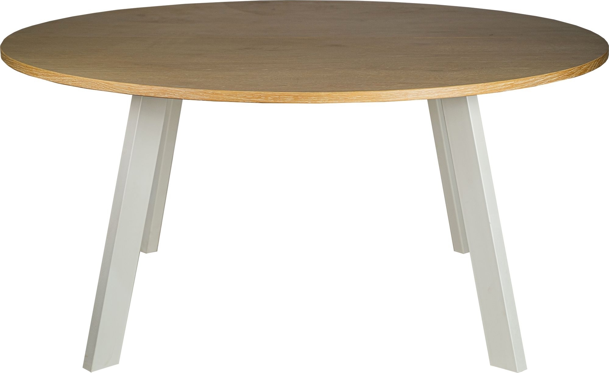 Freddy stort runt matbord fr 8 personer i whitewash med vita ben - 155 cm