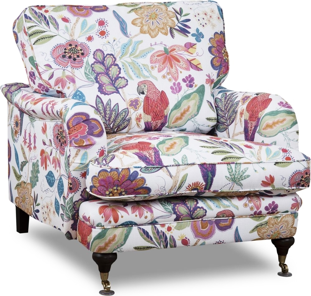 Fåtölj Howard blommigt tyg vit Fåtölj Howard blommigt tyg vit