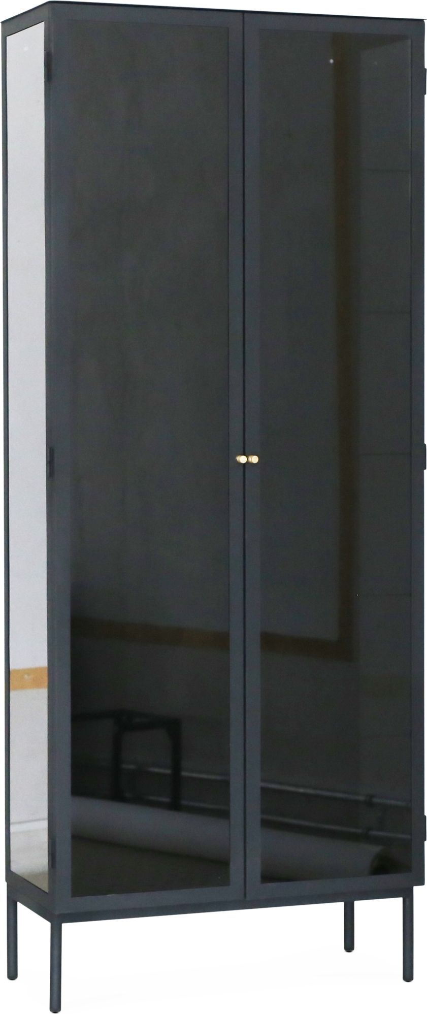 Revel vitrinskåp 200x80 cm - Svart / Tonat glas Revel vitrinskåp 200x80 cm - Svart / Tonat glas