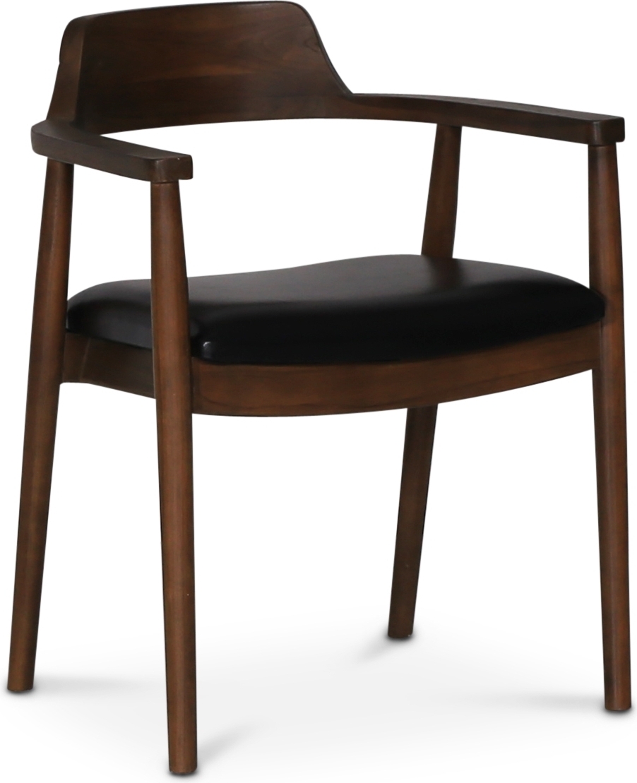 Alvares karmstol - Teak/Svart PU