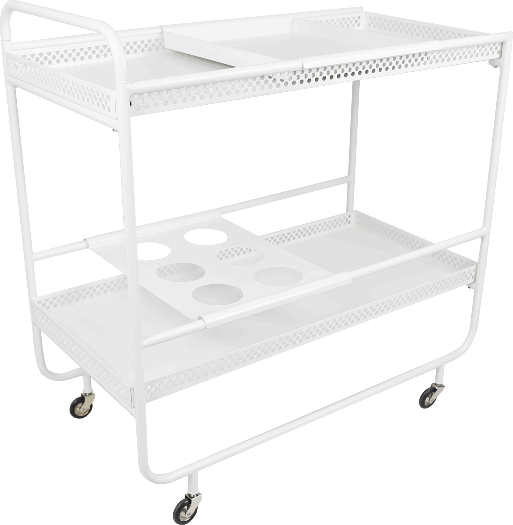 Smilla vit serveringsvagn med flaskh�llare