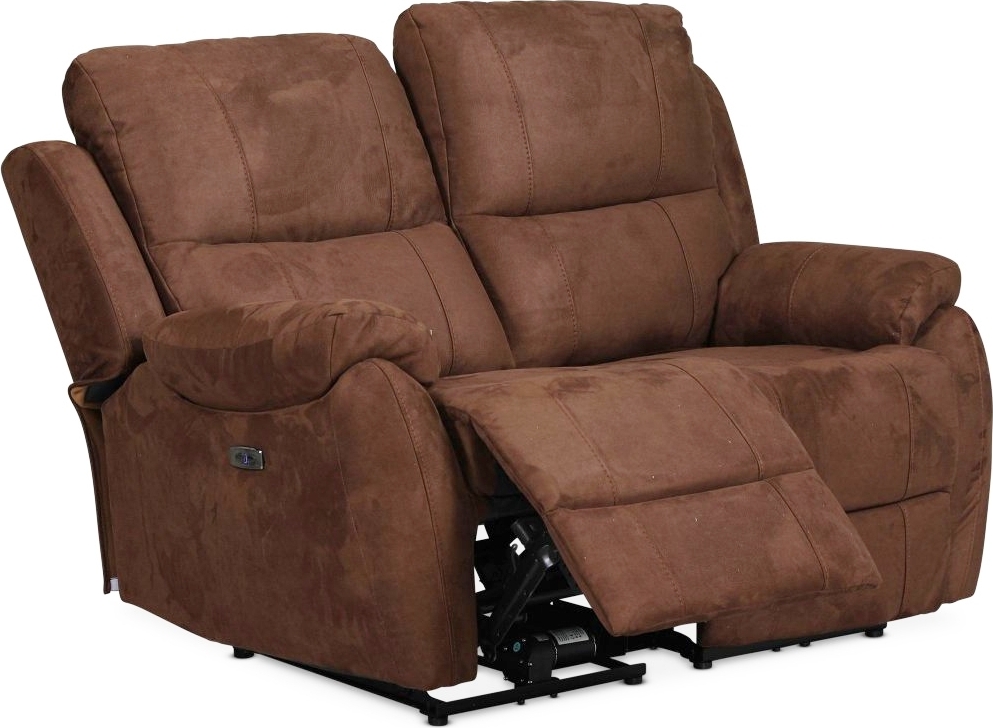 Enjoy Hollywood reclinersoffa - 2-sits (el) i brunt microfibertyg