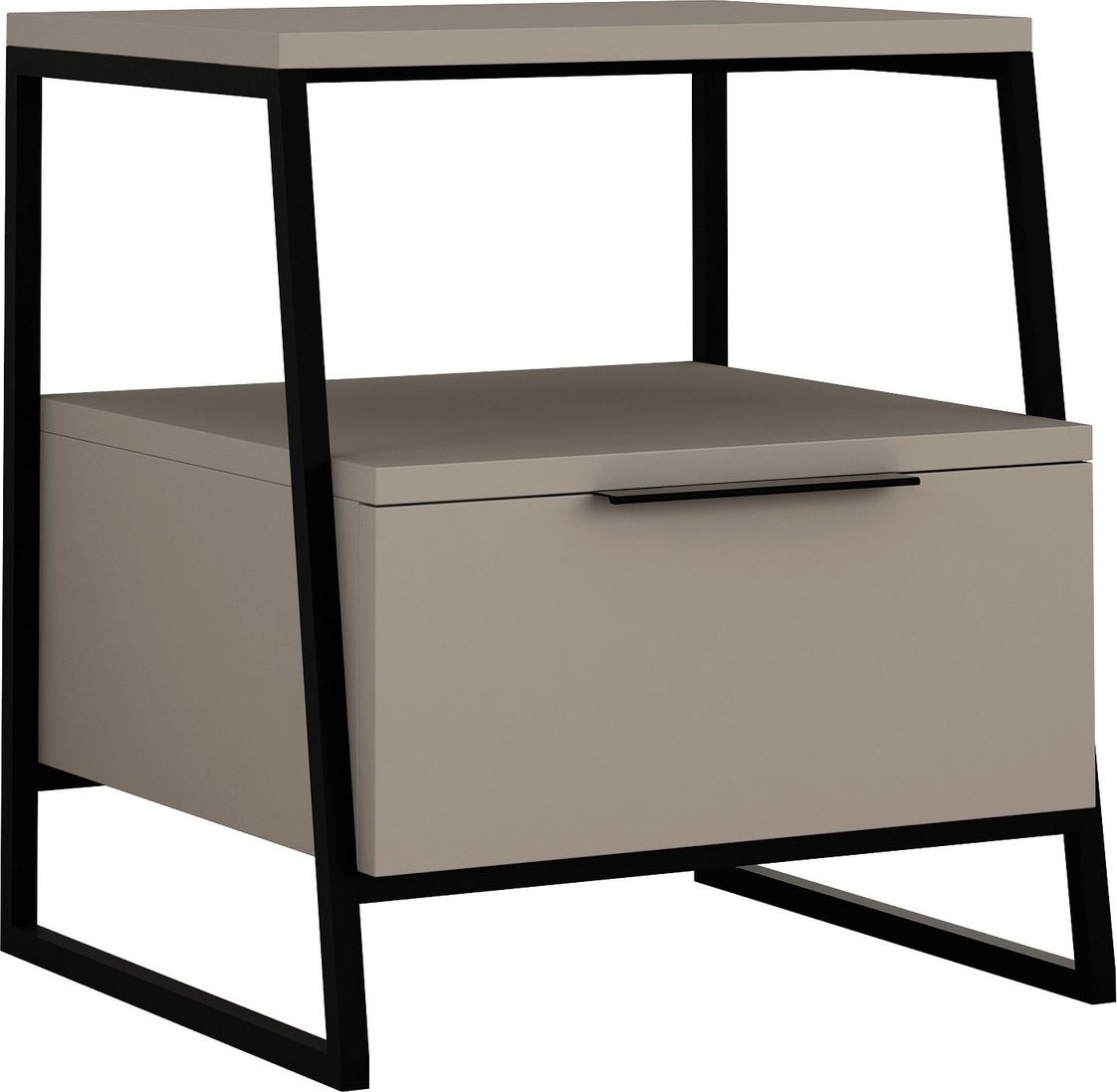 Pal sängbord med låda - Ljus mocka/svart Pal sängbord med låda - Ljus mocka/svart