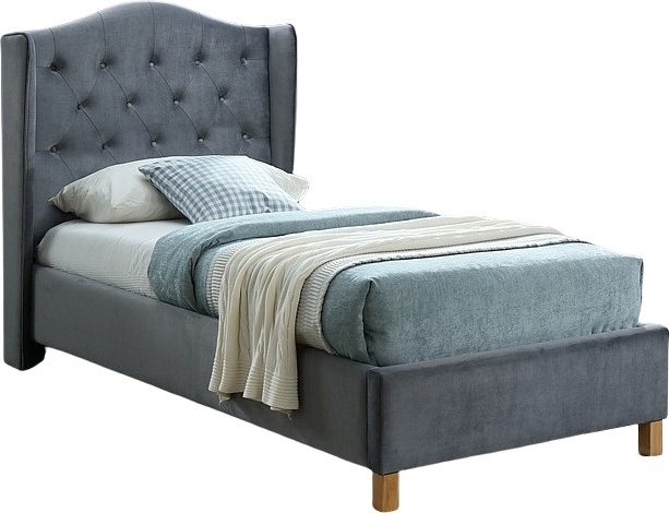 Duncan sängram 90x200 cm - Grå sammet Duncan sängram 90x200 cm - Grå sammet