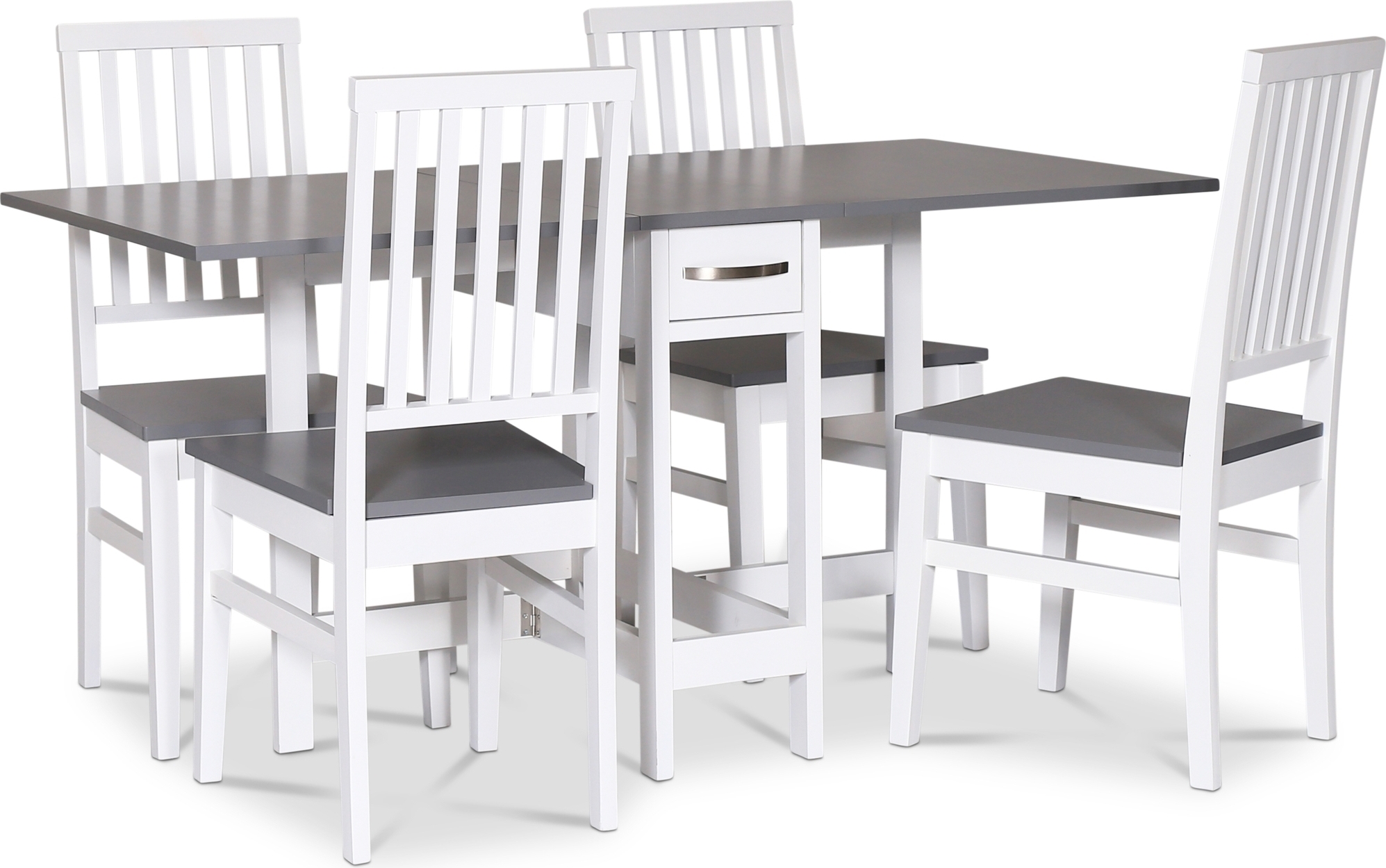 Matgrupp klaffbord med 4 stolar - Fårö Matgrupp klaffbord med 4 stolar - Fårö